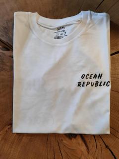 Unisex Triko Ocean republic - bílá Velikost: L, Barva: Bílá