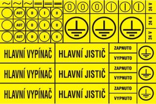 Aršík elektroznačení - 48 symbolů (typ 3x HV, HJ)