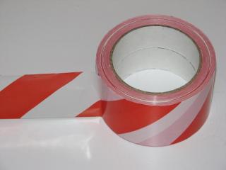 Páska G normová samolepící, červenobílá, šíře 60 mm (66 m)