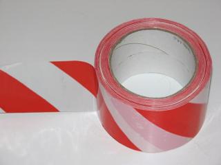 Páska G protisměrná samolepící, červenobílá, šíře 60 mm (66 m)