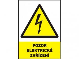 Pozor elektrické zařízení (samolepka 37x52 mm)