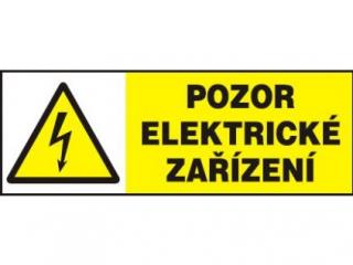 Pozor elektrické zařízení  (samolepka 74x26 mm)