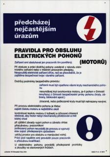 Pravidla pro obsluhu elektrických pohonů (motorů)