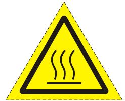 Symbol horký povrch - sálavé teplo