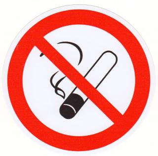 Symbol - zákaz kouření (samolepka kruhový výsek pr. 90 mm)