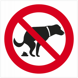 Symbol - zákaz venčení psů (samolepka 210x210 mm)