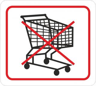 Symbol - zákaz vstupu s nákupním vozíkem