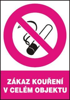 Zákaz kouření v celém objektu (samolepka A4)