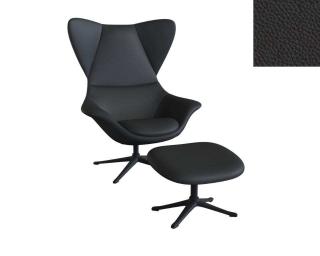 Stilo křeslo - potah kůže Podnož: černá matná, kůže pro Flexlux: kůže Dakota 0740 Deep Black