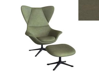 Stilo křeslo - potah kůže Podnož: černá matná, kůže pro Flexlux: kůže Nature 0722 Olive Green