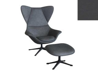 Stilo křeslo - potah kůže Podnož: černá matná, kůže pro Flexlux: kůže Nature 0725 Warm Stone Grey