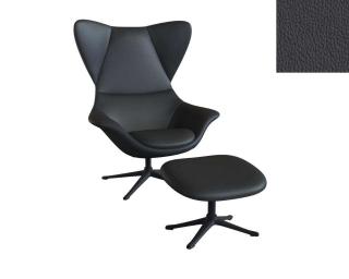 Stilo křeslo - potah kůže Podnož: černá matná, kůže pro Flexlux: kůže Omaha 0730 Ink Jet Black