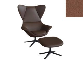 Stilo křeslo - potah kůže Podnož: černá matná, kůže pro Flexlux: kůže Omaha 0733 Oakbark Brown