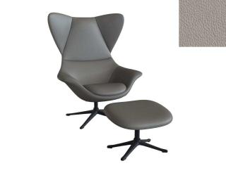 Stilo křeslo - potah kůže Podnož: černá matná, kůže pro Flexlux: kůže Omaha 0736 Slate Grey