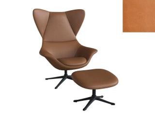 Stilo křeslo - potah kůže Podnož: černá matná, kůže pro Flexlux: kůže Savoy 0964 Cognac Brown