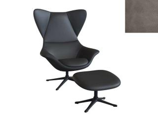Stilo křeslo - potah kůže Podnož: černá matná, kůže pro Flexlux: kůže Savoy 0965 Grey