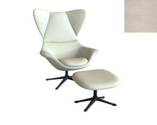 Stilo křeslo - potah kůže Podnož: černá matná, kůže pro Flexlux: kůže Savoy 0966 Off White