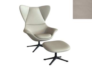 Stilo křeslo - potah kůže Podnož: černá matná, kůže pro Flexlux: kůže Savoy 0967 Light Grey