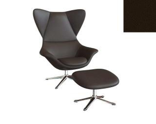 Stilo křeslo - potah kůže Podnož: hliník leštěný, kůže pro Flexlux: kůže Omaha 0731 Chesnut Brown