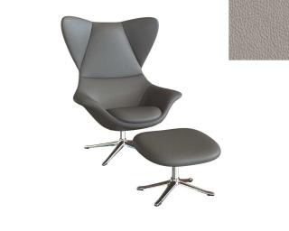 Stilo křeslo - potah kůže Podnož: hliník leštěný, kůže pro Flexlux: kůže Omaha 0736 Slate Grey