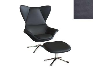 Stilo křeslo - potah kůže Podnož: hliník leštěný, kůže pro Flexlux: kůže Savoy 0960 Platin Black