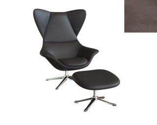 Stilo křeslo - potah kůže Podnož: hliník leštěný, kůže pro Flexlux: kůže Savoy 0962 Dark Brown Amaretto