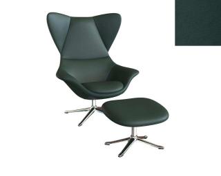 Stilo křeslo - potah kůže Podnož: hliník leštěný, kůže pro Flexlux: kůže Savoy 0972 Deep Forest Green
