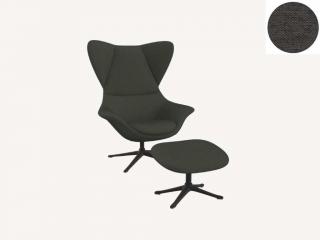 Stilo křeslo - potah látky PG1 Podnož: černá matná, látky pro Flexlux kat.1: látka Copparo 1467 Deep Forest Green