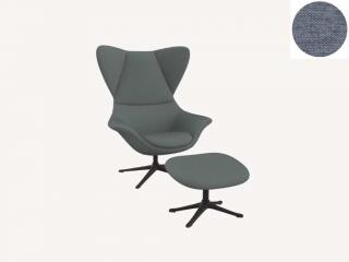 Stilo křeslo - potah látky PG1 Podnož: černá matná, látky pro Flexlux kat.1: látka Copparo 1468 Denim Blue