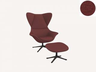 Stilo křeslo - potah látky PG1 Podnož: černá matná, látky pro Flexlux kat.1: látka Copparo 1469 Wine Red