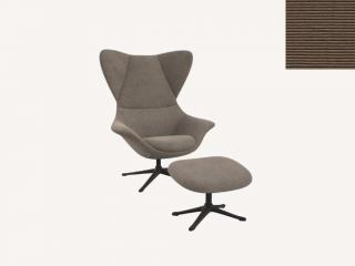 Stilo křeslo - potah látky PG1 Podnož: černá matná, látky pro Flexlux kat.1: látka Lima 1052 Taupe Brown