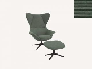 Stilo křeslo - potah látky PG1 Podnož: černá matná, látky pro Flexlux kat.1: látka Lima 1054 Dusty Green