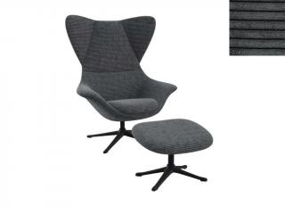 Stilo křeslo - potah látky PG1 Podnož: černá matná, látky pro Flexlux kat.1: látka Scala 1082 Charcoal