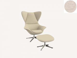 Stilo křeslo - potah látky PG1 Podnož: hliník leštěný, látky pro Flexlux kat.1: látka Copparo 1460 Sandy Beige