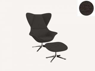Stilo křeslo - potah látky PG1 Podnož: hliník leštěný, látky pro Flexlux kat.1: látka Copparo 1462 Intense Brown