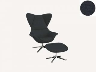 Stilo křeslo - potah látky PG1 Podnož: hliník leštěný, látky pro Flexlux kat.1: látka Copparo 1466 Deep Grey