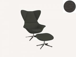 Stilo křeslo - potah látky PG1 Podnož: hliník leštěný, látky pro Flexlux kat.1: látka Copparo 1467 Deep Forest Green