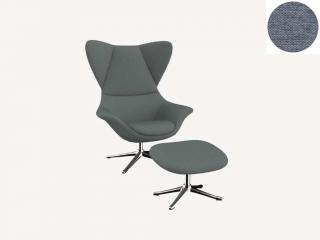 Stilo křeslo - potah látky PG1 Podnož: hliník leštěný, látky pro Flexlux kat.1: látka Copparo 1468 Denim Blue