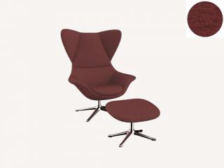 Stilo křeslo - potah látky PG1 Podnož: hliník leštěný, látky pro Flexlux kat.1: látka Copparo 1469 Wine Red