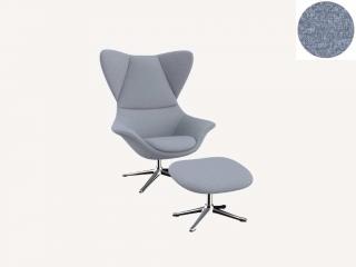 Stilo křeslo - potah látky PG1 Podnož: hliník leštěný, látky pro Flexlux kat.1: látka Firenze 0152 Cashmere Blue