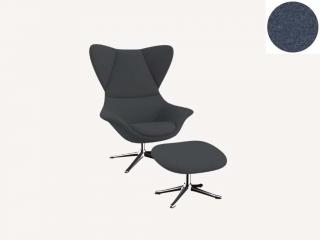 Stilo křeslo - potah látky PG1 Podnož: hliník leštěný, látky pro Flexlux kat.1: látka Firenze 0154 Crown Blue