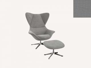 Stilo křeslo - potah látky PG1 Podnož: hliník leštěný, látky pro Flexlux kat.1: látka Lima 1050 Soft Grey