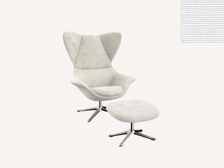 Stilo křeslo - potah látky PG1 Podnož: hliník leštěný, látky pro Flexlux kat.1: látka Lima 1051 Off White