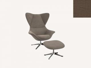 Stilo křeslo - potah látky PG1 Podnož: hliník leštěný, látky pro Flexlux kat.1: látka Lima 1052 Taupe Brown