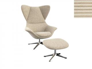 Stilo křeslo - potah látky PG1 Podnož: hliník leštěný, látky pro Flexlux kat.1: látka Scala 1080 Ivory