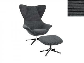 Stilo křeslo - potah látky PG1 Podnož: hliník leštěný, látky pro Flexlux kat.1: látka Scala 1082 Charcoal