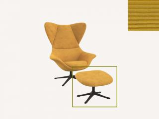 Stilo podnožka - potah látky PG1 Podnož: černá matná, látky pro Flexlux kat.1: látka Lima 1055 Mustard Yellow