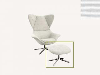 Stilo podnožka - potah látky PG1 Podnož: hliník leštěný, látky pro Flexlux kat.1: látka Lima 1051 Off White