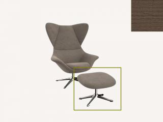 Stilo podnožka - potah látky PG1 Podnož: hliník leštěný, látky pro Flexlux kat.1: látka Lima 1052 Taupe Brown