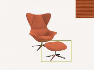 Stilo podnožka - potah látky PG1 Podnož: hliník leštěný, látky pro Flexlux kat.1: látka Lima 1053 Burned Orange